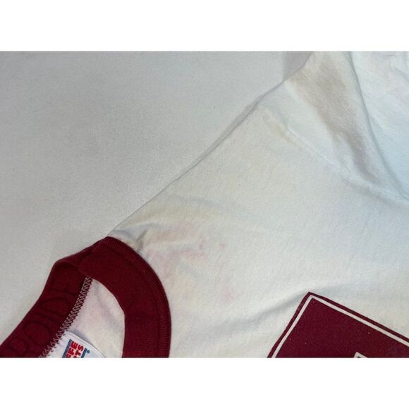 VINTAGE Tequesta Trace Graphic T-shirt Men Medium White Ringer USA 90s - Picture 6 of 11